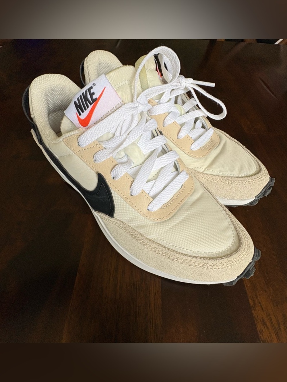 Nike Women's Waffle Debut sneakers in Sanddrift/Black/White Size 6.5